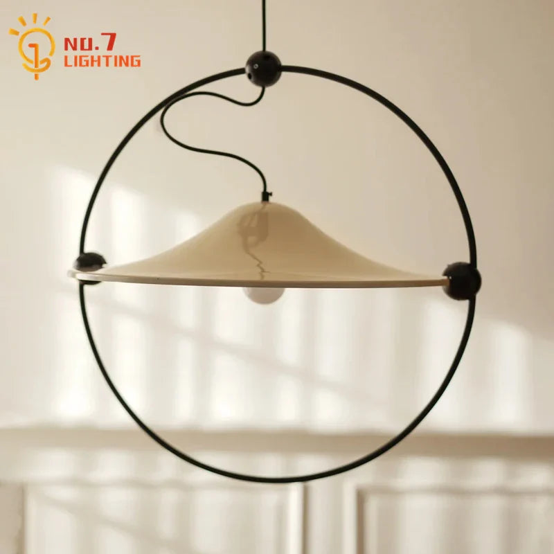 Afralia™ Medieval Pendant Lights LED Iron Art Glass Hanging Lamp for Living Room