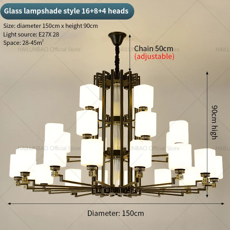 Afralia™ Chinese Style Chandelier: Modern, Simple & Elegant Lighting for Living Room, Dining Room & Bedroom