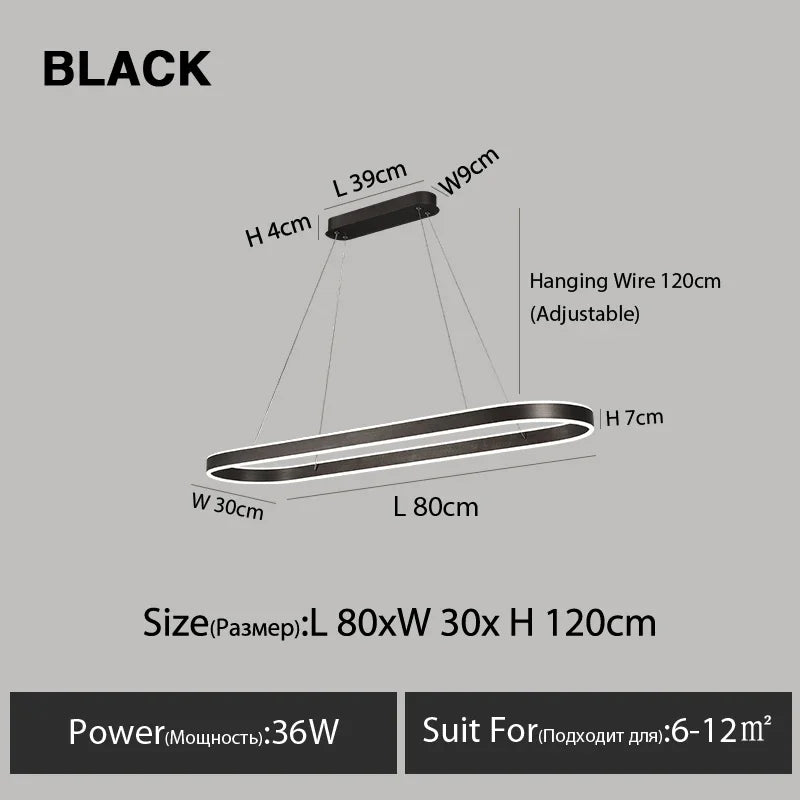 Afralia™ Modern Dimmable Ring Pendant Lamps for Kitchen Office Dining Room Lighting