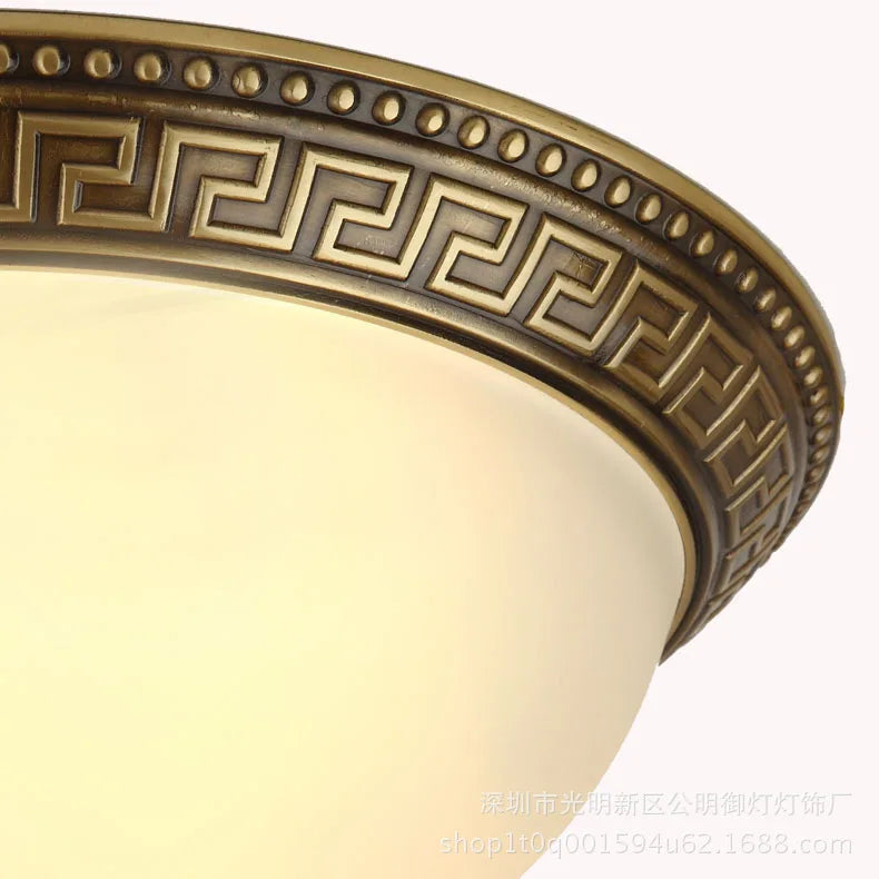 Afralia™ Classic Vintage Copper Ceiling Lamp with Round Glass Lampshade