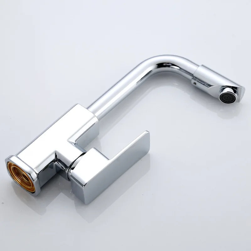 Afralia™ Chrome Tall Basin Mixer Faucet Hot Cold Water Tap Rotating Tapware