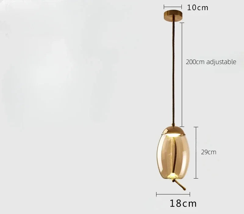 Afralia™ Modern LED Glass Chandelier for Living Room Bedroom Kitchen Pendant Lamp