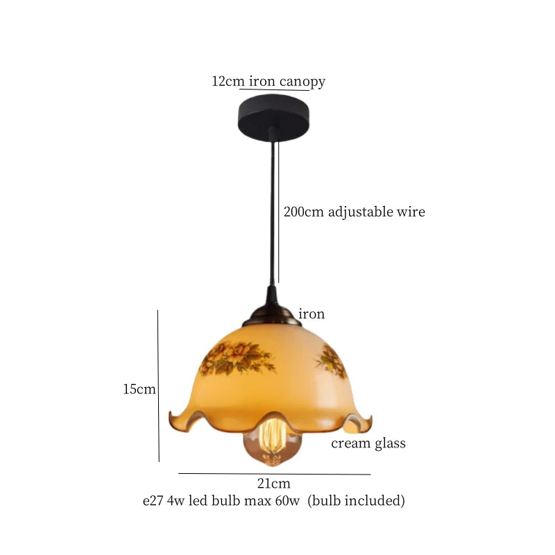Afralia™ Glass LED Pendant Flower Lampshade for Bedroom & Living Room Decor