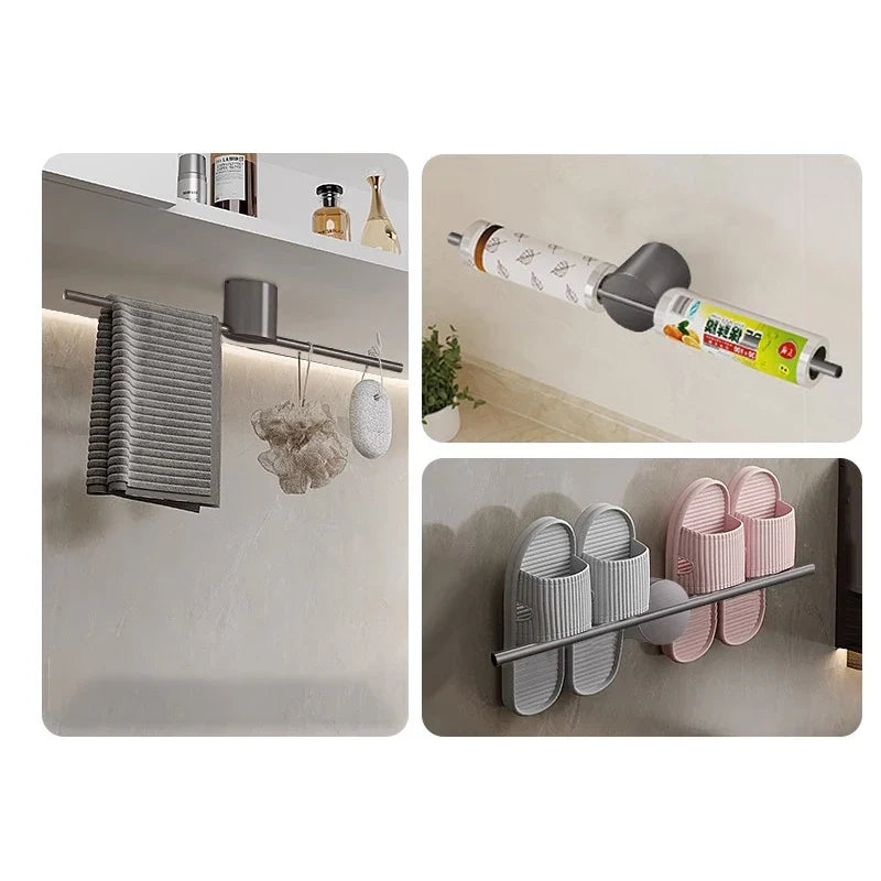 Afralia™ Stainless Steel Towel Holder Bar, Waterproof Bathroom Rack Shelf Accessories