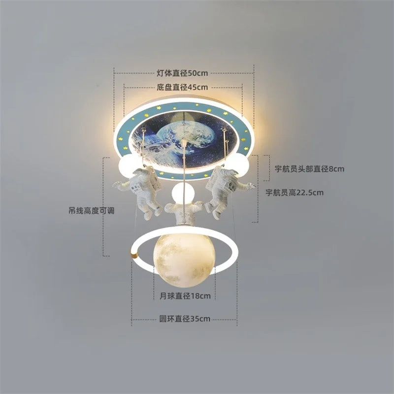 Afralia™ Astronaut LED Ceiling Light for Children's Room Fixtures