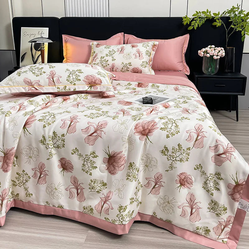 Afralia™ Silky Washed Summer Quilt - Skin-Friendly & Breathable Light Luxury Comforter