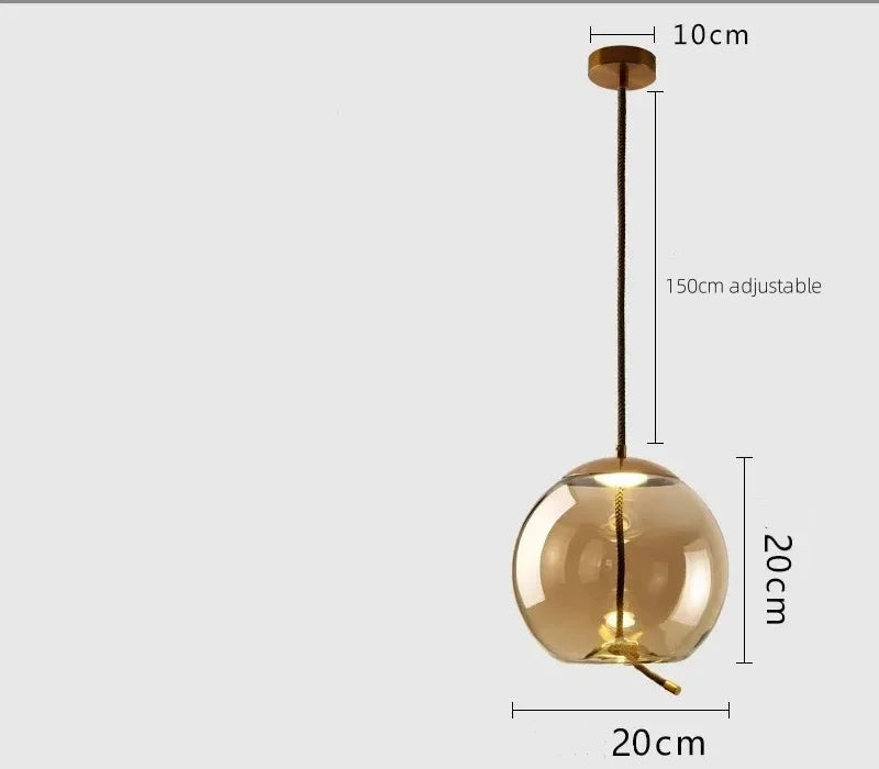 Afralia™ Modern LED Glass Chandelier for Living Room Bedroom Kitchen Pendant Lamp