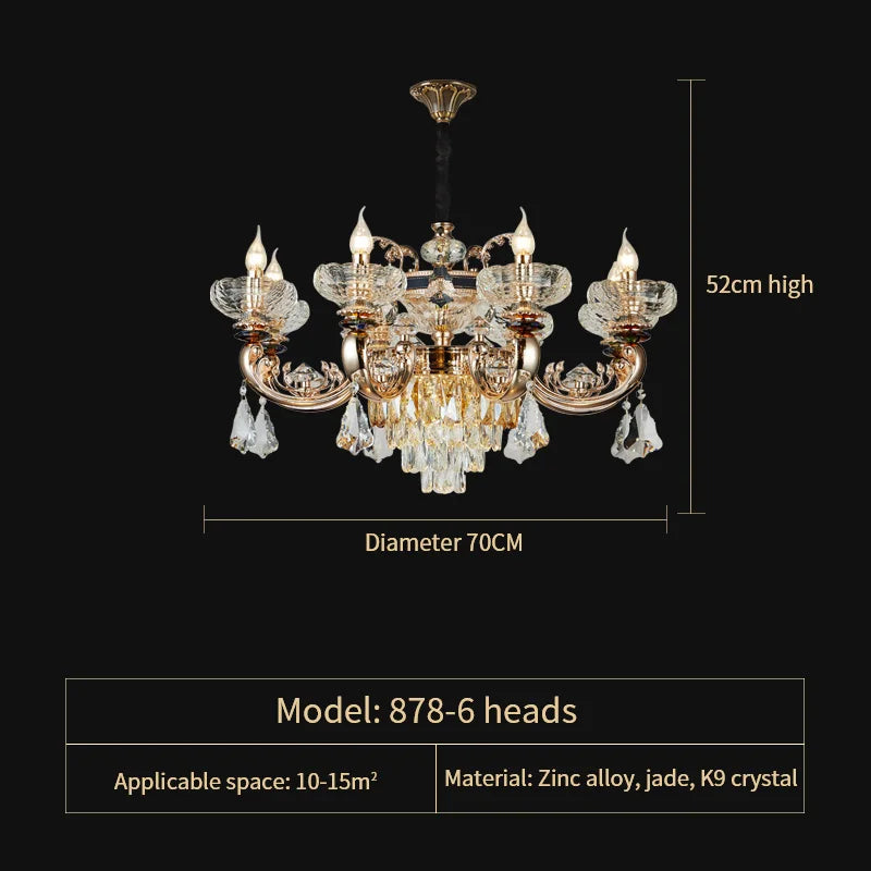 Afralia™ Crystal Candle Chandelier for Home Living Room Dining Bedroom