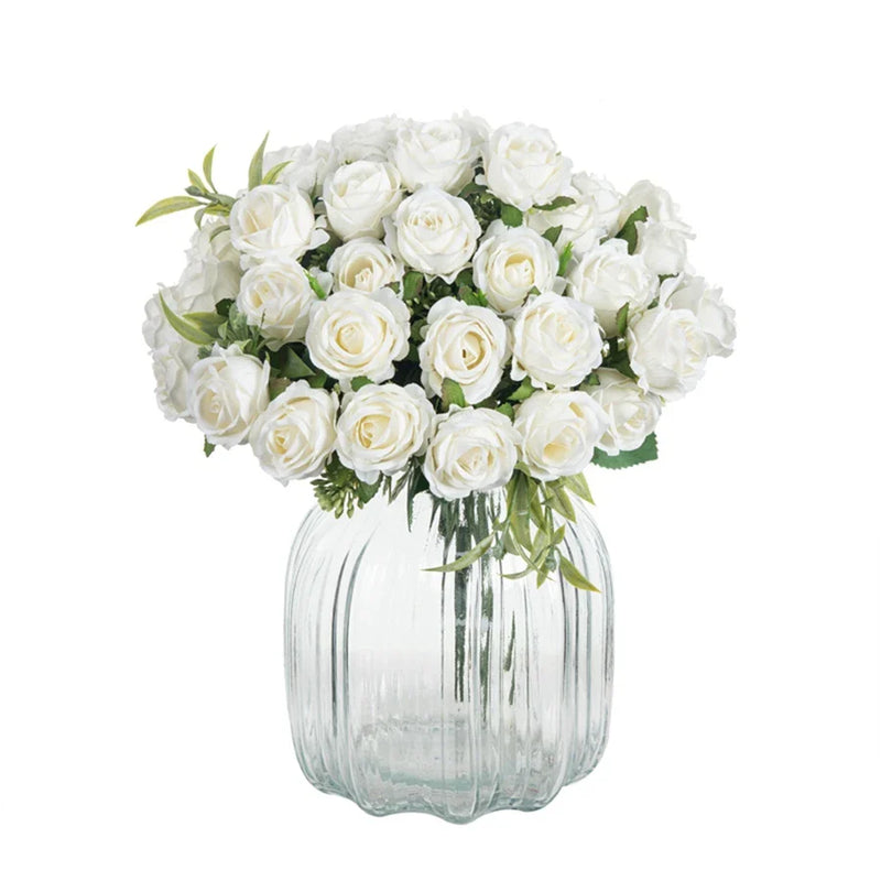 Afralia™ Silk White Rose Bundle for Wedding Decoration