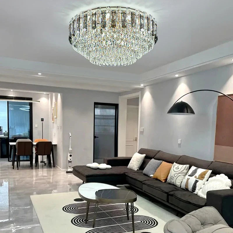 Afralia™ Nordic Luxury Round Vintage Ceiling Light for Living Room