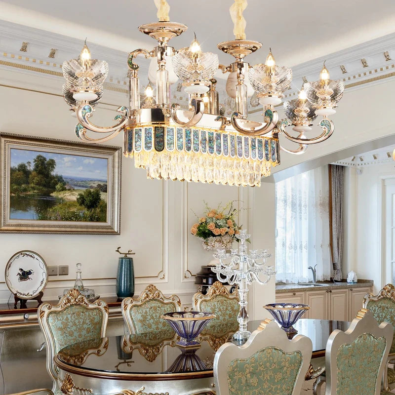 Afralia™ Crystal Dining Room Chandelier: Elegant European Style Living Room Lamp, Bedroom Decor