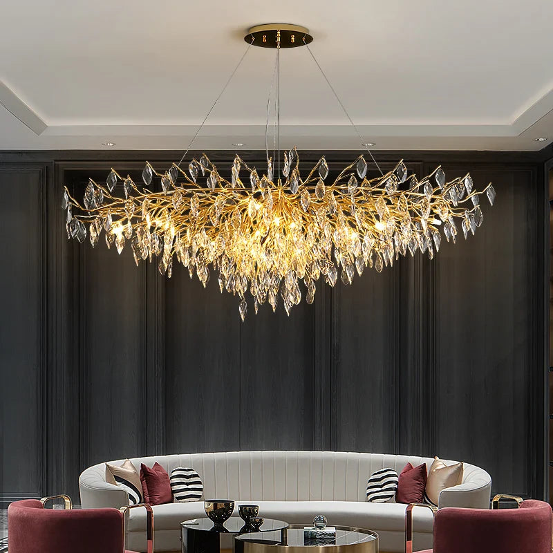 Afralia™ Modern Crystal Tree Branch Chandelier for Kitchen, Dining, Living & Bedroom