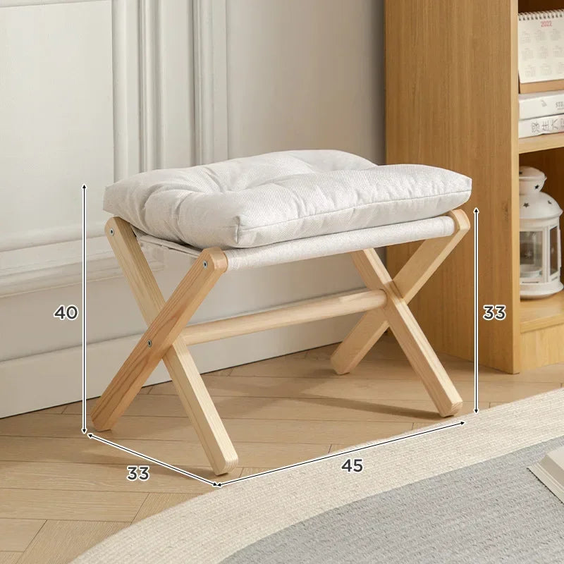 Afralia™ Solid Wood Low Stool for Living Room, Sofa, Balcony, Tatami, Shoe chairs