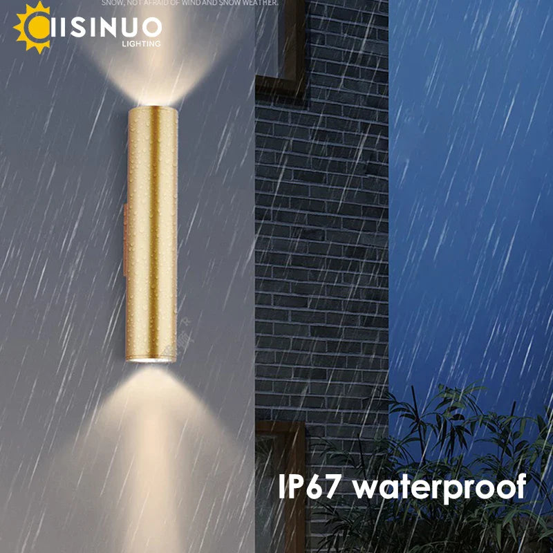 Afralia™ Gold LED Wall Lamp 96V 220V IP67 Waterproof Outdoor Sconce Light