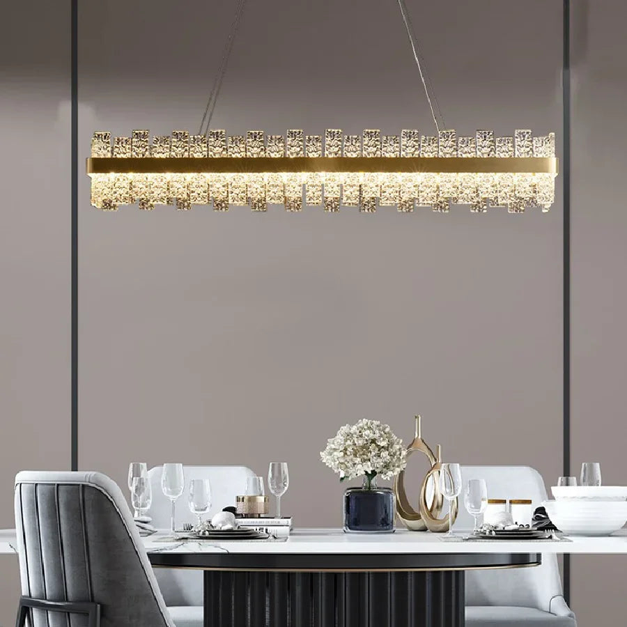 Afralia™ Glass Ceiling Chandelier: Modern LED Ice Block Round Pendant Light for Home Decor