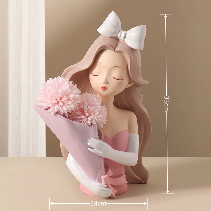 Afralia™ Nordic Girls Resin Tray: Vase, Organizer, Home Decor, Figurines Gift