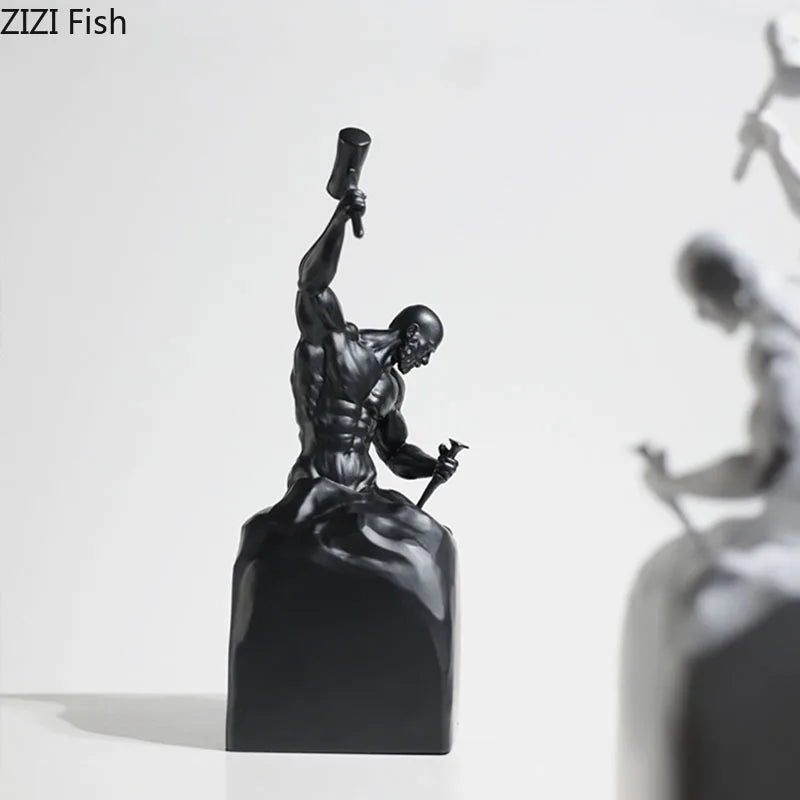 Afralia™ Abstract Art Character Statue Resin Sculpture Desk Ornament