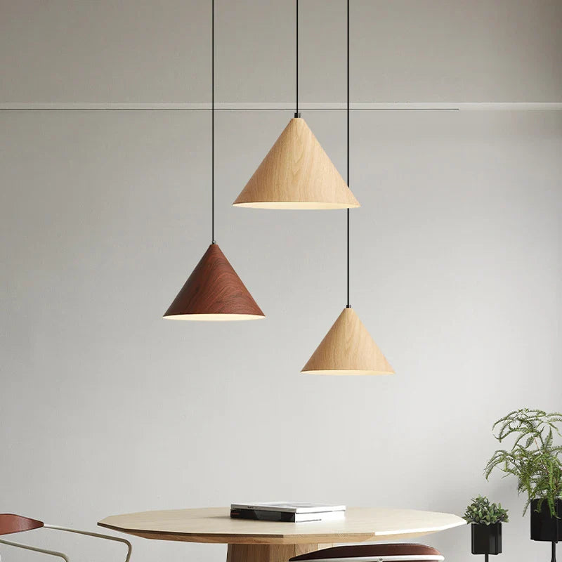 Afralia™ Nordic Wooden Pendant Lamp Multi Head Hanging Light for Dining Table and Living Room