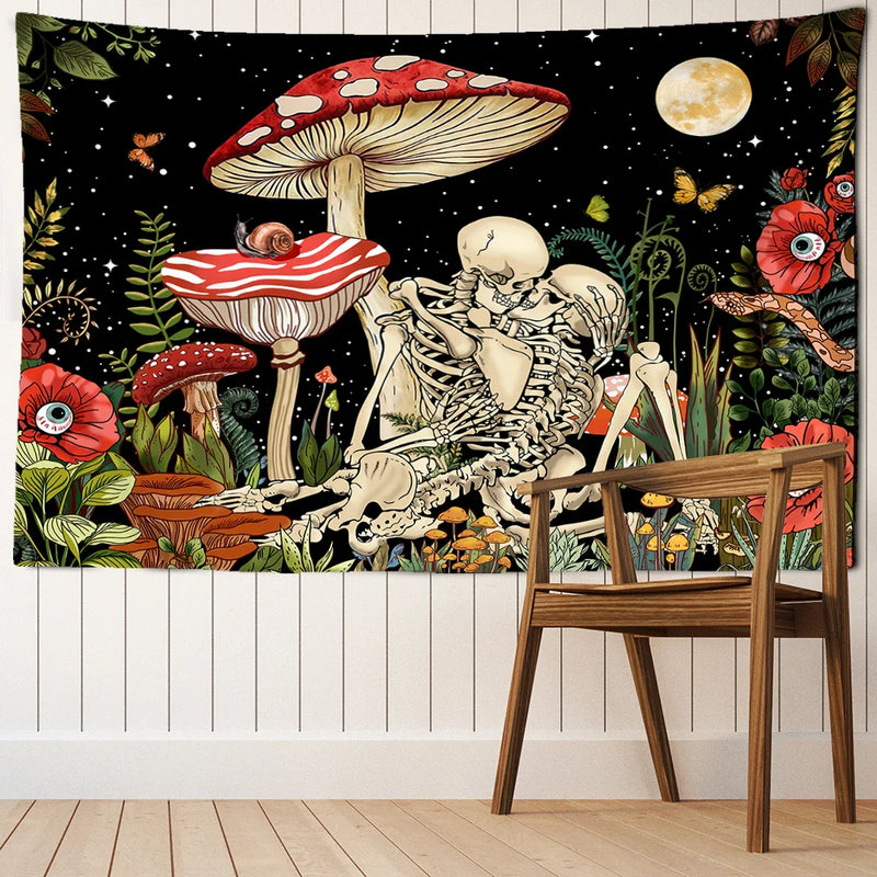 Afralia™ Psychedelic Witchcraft Tapestry Wall Hanging for Aesthetic Hippie Room Decor