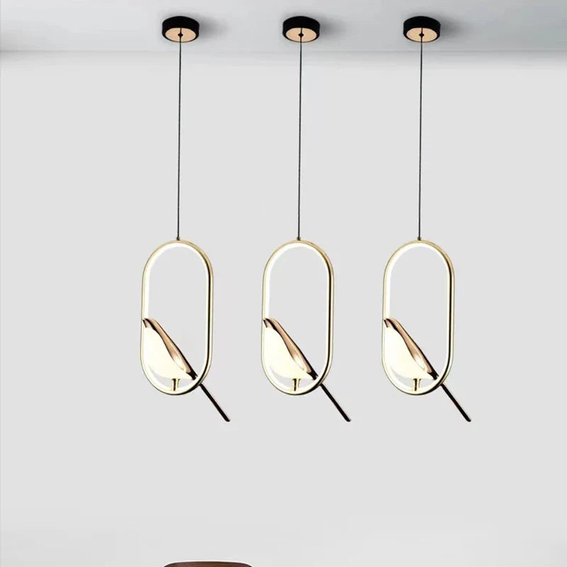Afralia™ Nordic Magpie Bird Pendant Lights for Bedroom Dining Room Kitchen Decor