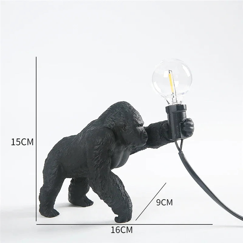 Afralia™ Resin Monkey Table Lamp: Decorative Gorilla Bedroom Light Fixture