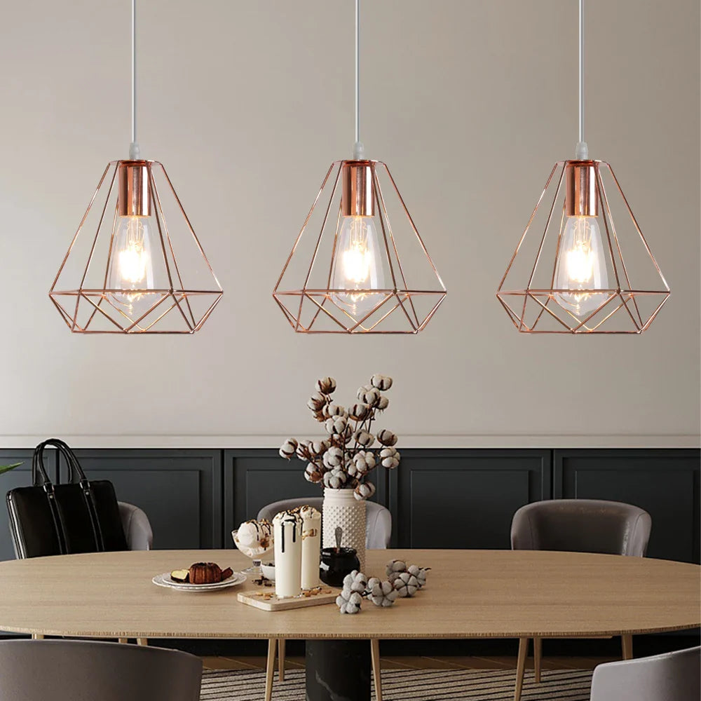 Afralia™ Industrial Metal Cage Pendant Lamp for Home Lighting