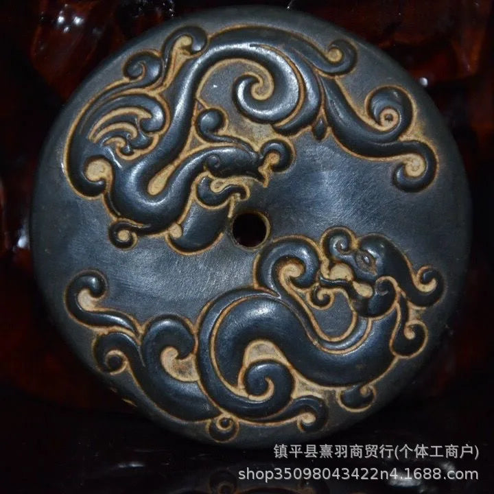Afralia™ Black Iron Meteorite Sun God Statue - Hongshan Culture Archaize Sculpture