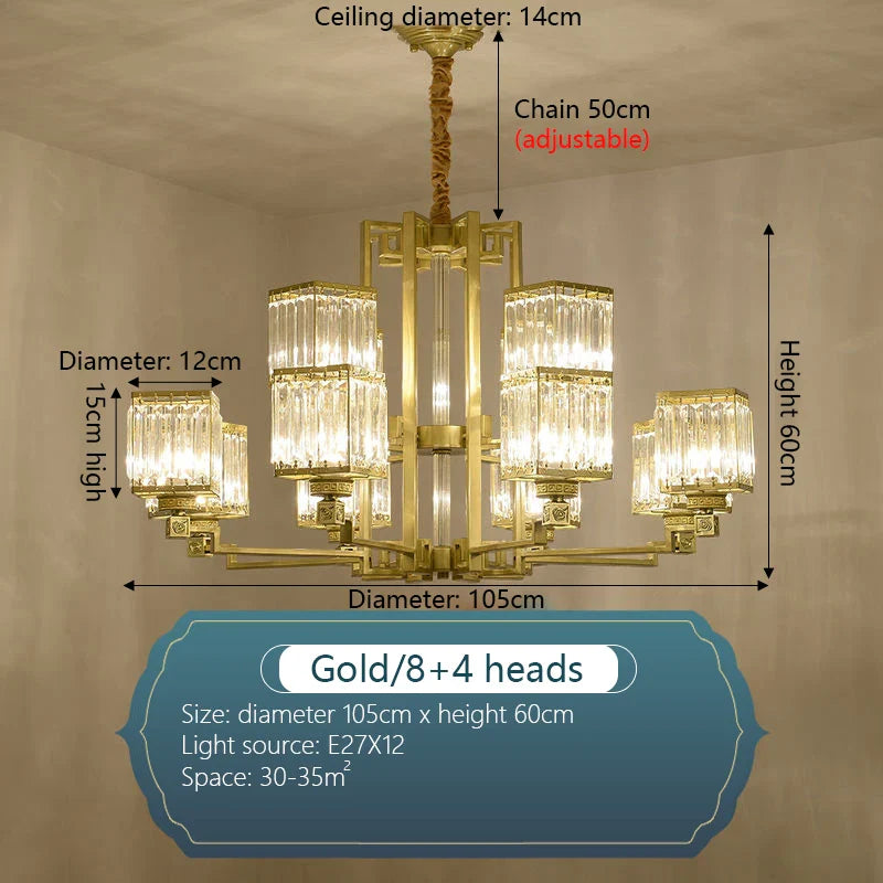 Afralia™ Luxury Crystal Chandelier for Living Room Dining Bedroom Hall Home Lighting