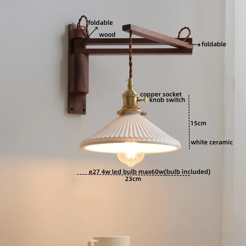 Afralia™ Wood Copper LED Wall Lamps Modern Bathroom Mirror Light Fixtures