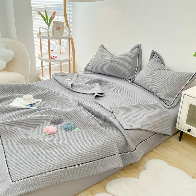 Afralia™ Quilted Bubble Yarn Summer Blanket Queen Size Elegance Princess Design