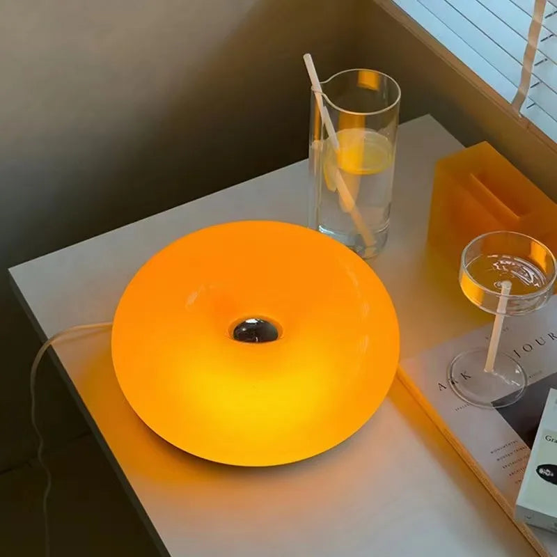 Afralia™ Bauhaus Orange Glass Table Lamp for Bedroom Desk Touch Wall Lamp