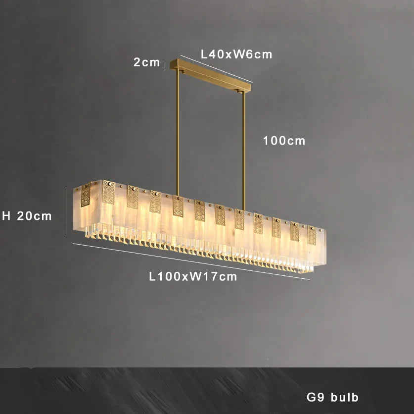 Afralia™ Classic Marble Crystal Chandelier: Luxury Brass Alabaster Light Fixture for Elegant Décor