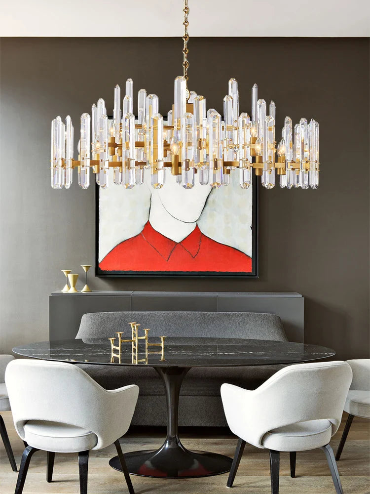 Afralia™ Retro E14 LED Crystal Chandelier for Dining Room