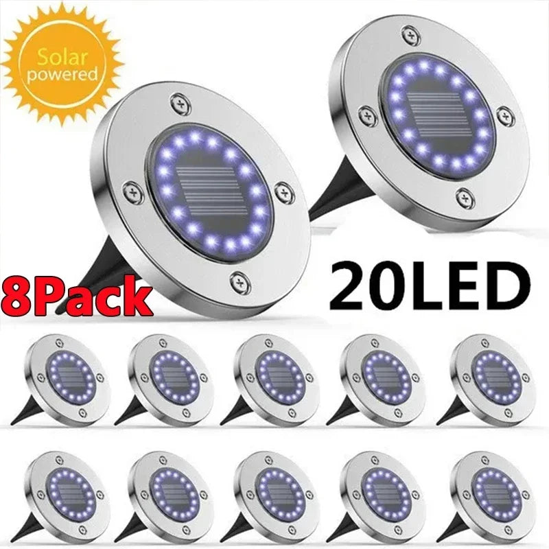 Afralia™ Solar Power Disk Light - Outdoor Garden LED Spotlight for Deck and Buried Decoration