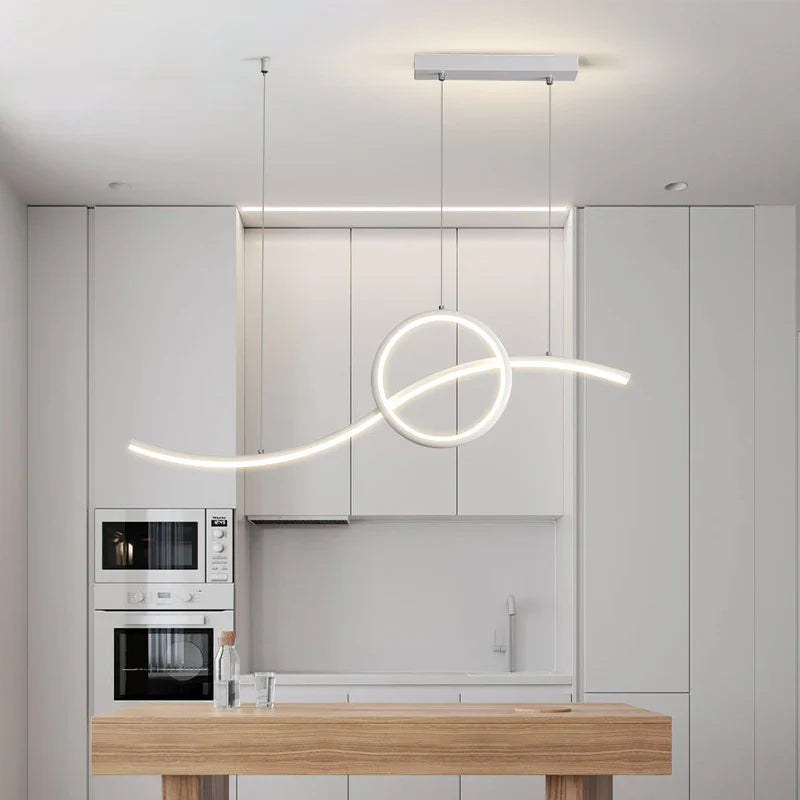 Afralia™ Modern LED Pendant Chandelier Dimmable Ceiling Light for Living Room & Kitchen