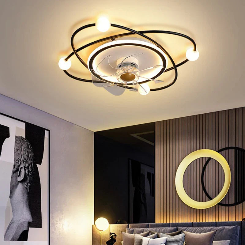 Afralia™ LED Chandelier Electric Fan Ceiling Lights for Modern Home Decor
