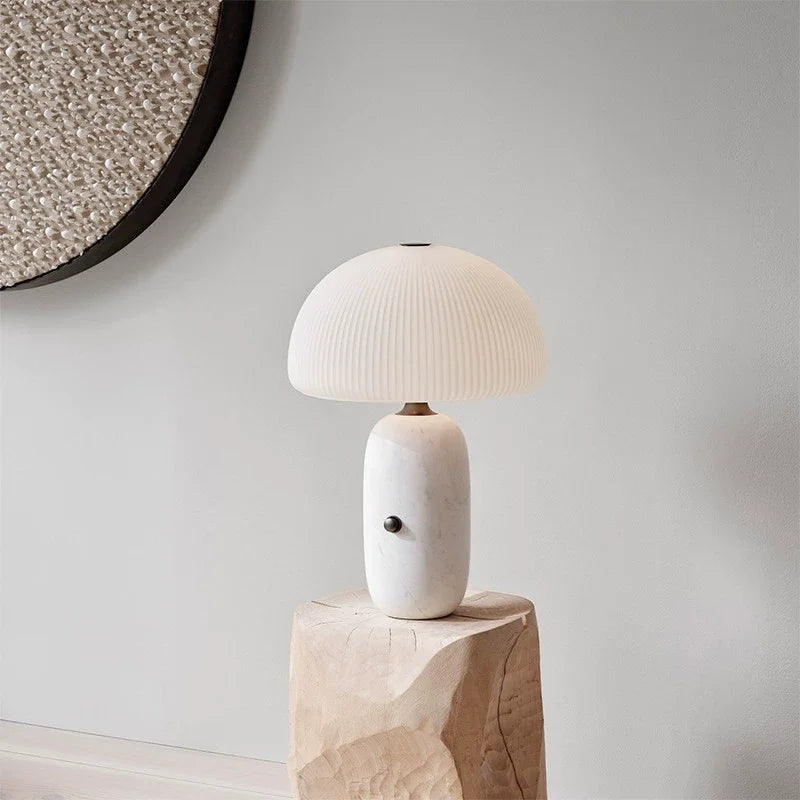 Afralia™ Mushroom Glass Table Lamp for Bedroom and Living Room