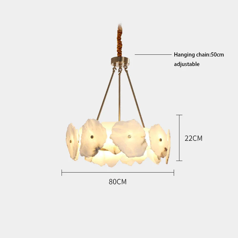Afralia™ Ivory White Marble Copper LED Ceiling Light Luxury Modern Fixture