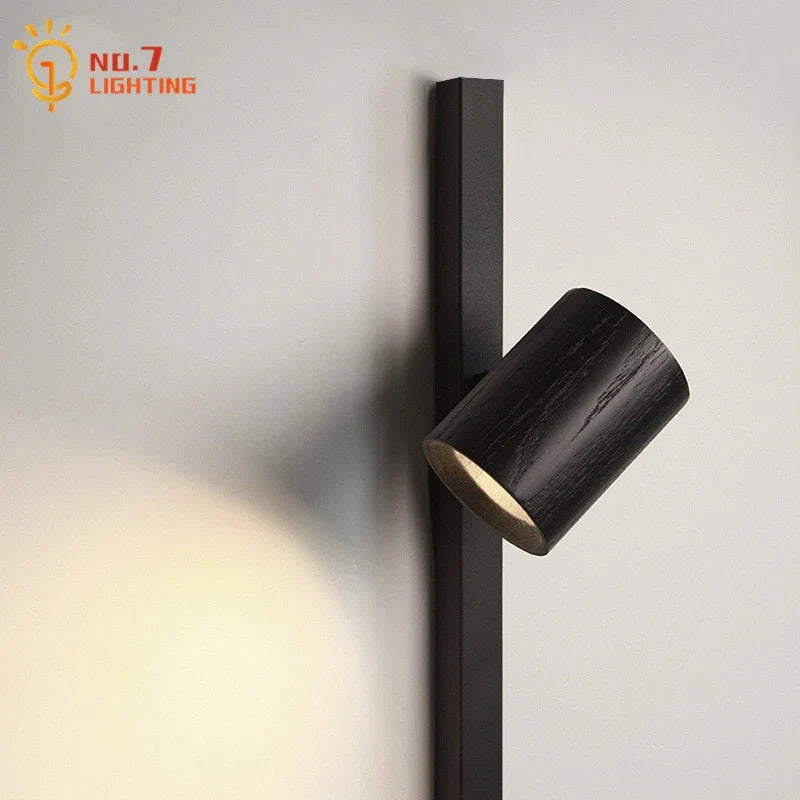 Afralia™ Black/White Wooden Wall Lamp for Minimalist Style Living Spaces