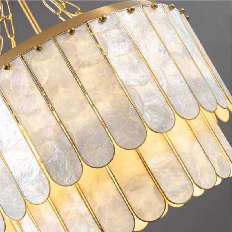 Afralia™ Shell Pendant LED Chandelier for Home Lighting