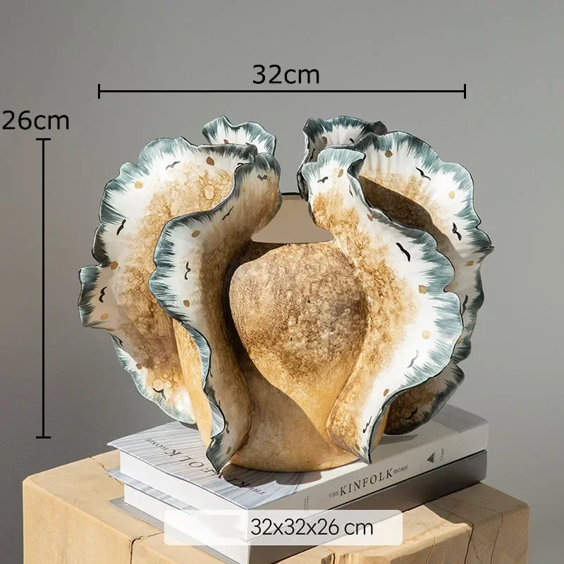 Afralia™ Colorful Wings Ceramic Vase Desk Decoration with Artificial Flowers