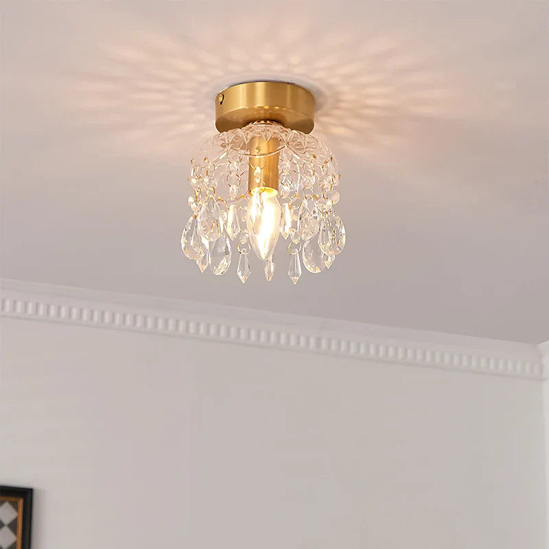 Afralia™ Nordic Luxury LED Ceiling Light Copper Glass Luminaire