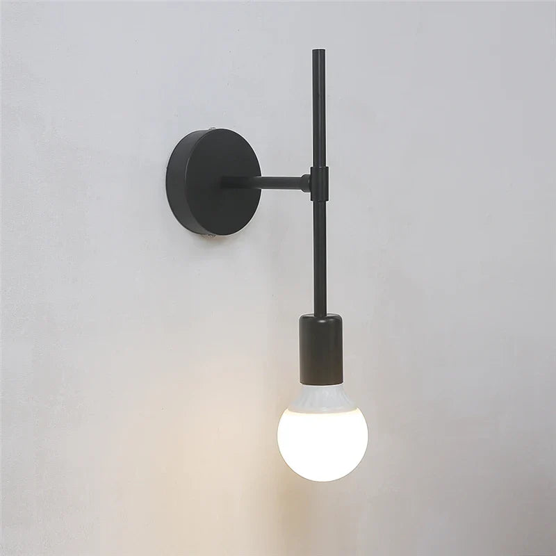 Afralia™ Iron Glass LED Wall Light: Customizable Decorative Black Lamp for Home Indoor