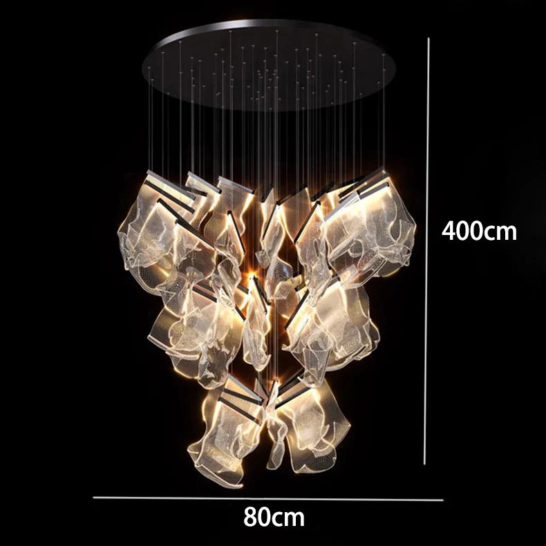 Afralia™ Crystal Chandelier Stair Pendant Living Room Lighting Modern Interior Pendant Lights