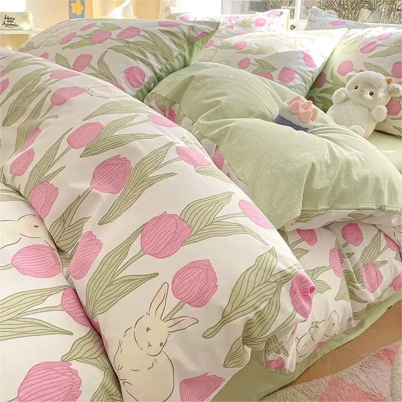 Afralia™ Rural Floral Cotton Comfort Set 200X230Cm Bedclothes