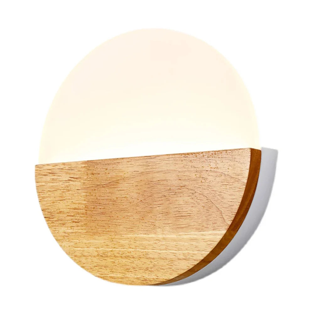 Afralia™ Nordic Wooden LED Wall Sconce for Home Decor and Indoor Lighting