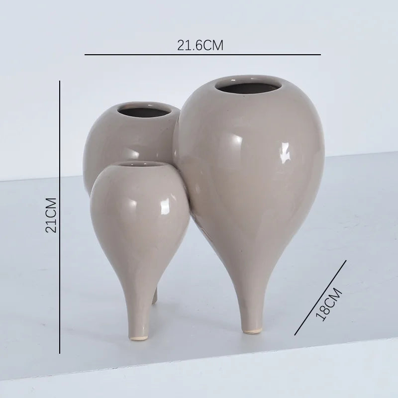 Afralia™ Ceramic Bubble Vase Set - Abstract Handcrafted Flower Arranger Home Decor