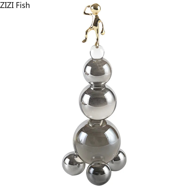 Afralia™ Crystal Sphere Ornaments: Modern Geometric Desk Decor & Aesthetic Room Sculpture