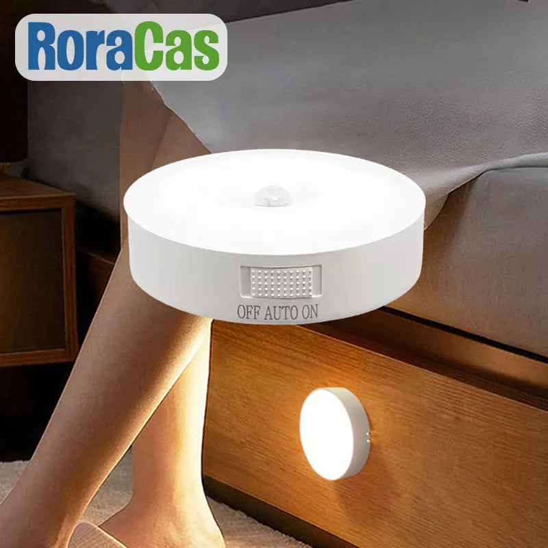 Afralia™ Motion Sensor USB LED Night Light with Switch | Rechargeable Inductor Lamp