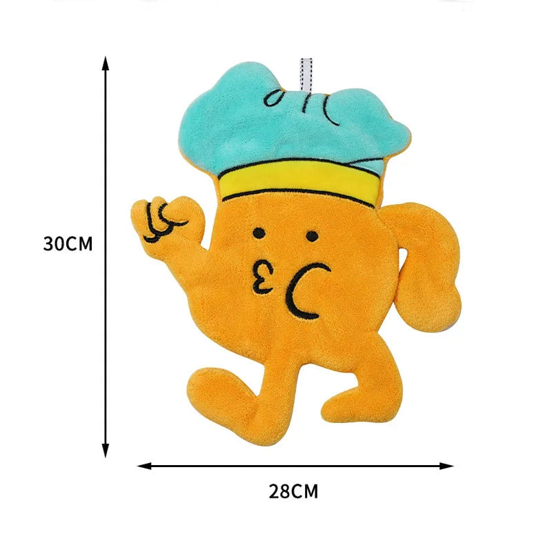 Afralia™ Cartoon Microfiber Hand Towel for Kitchen & Bathroom Decor